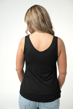 Vera V Neck Tank - Black by Michelle Mae