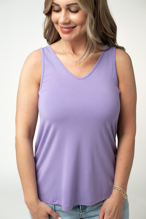 Vera V Neck Tank - Lavender by Michelle Mae