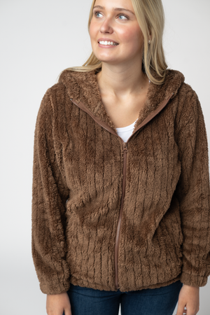 Cozy Sherpa Fullzip - Mocha by Michelle Mae