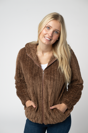 Cozy Sherpa Fullzip - Mocha by Michelle Mae