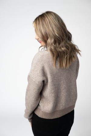 Josie Cozy Crew Sweater - Mocha by Michelle Mae