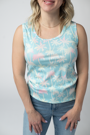 Ava Tank - Aqua Palm by Michelle Mae