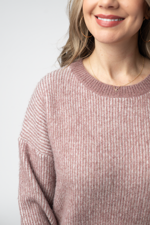Josie Cozy Crew Sweater - Dusty Rose by Michelle Mae
