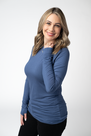 Blair Long Sleeve Top - Blue by Michelle Mae