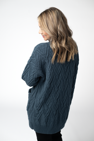 Brooks Button Sweater Cardigan - Navy by Michelle Mae