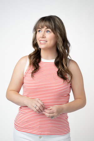 PREBOOK Classic Tank - Coral and White