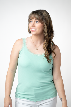 PREBOOK Lexi Lace Tank - Seafoam