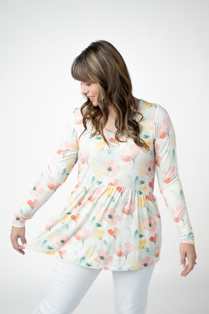 PREBOOK Long Sleeve Sarah Ruffle Top - Meadow Mist