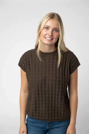 Kelly Knitted Top - Brown by Michelle Mae