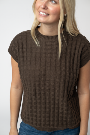 Kelly Knitted Top - Brown by Michelle Mae