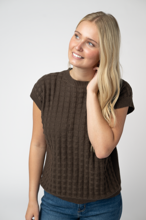 Kelly Knitted Top - Brown by Michelle Mae