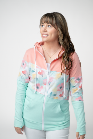 PREBOOK Colorblock Fullzip Hoodie - Meadow Mist Mix