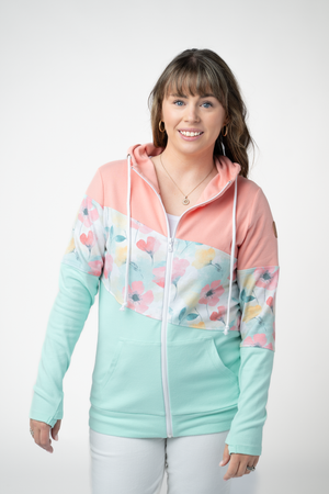 PREBOOK Colorblock Fullzip Hoodie - Meadow Mist Mix