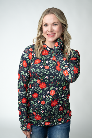 Blair Long Sleeve Top - Poinsettia Nights by Michelle Mae