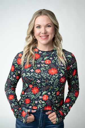 Blair Long Sleeve Top - Poinsettia Nights by Michelle Mae