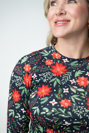 Blair Long Sleeve Top - Poinsettia Nights by Michelle Mae