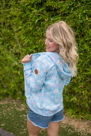 Fullzip Hoodie - Aqua Palm by Michelle Mae