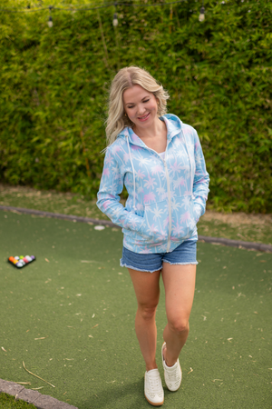 Fullzip Hoodie - Aqua Palm by Michelle Mae