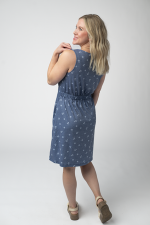 Beverly Button Dress - Nautical Navy by Michelle Mae