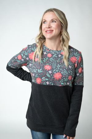 Natalie Pullover - Poinsettia Nights by Michelle Mae