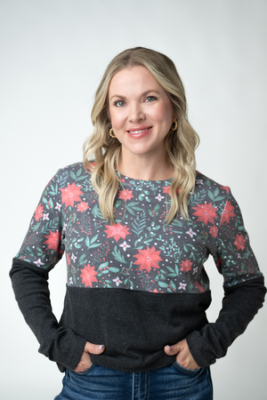 Natalie Pullover - Poinsettia Nights by Michelle Mae