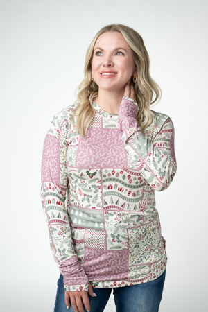 Blair Long Sleeve Top - Holiday Patchwork by Michelle Mae