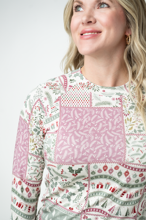 Blair Long Sleeve Top - Holiday Patchwork by Michelle Mae