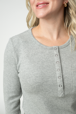 Georgia Long Sleeve Top - Light Grey by Michelle Mae