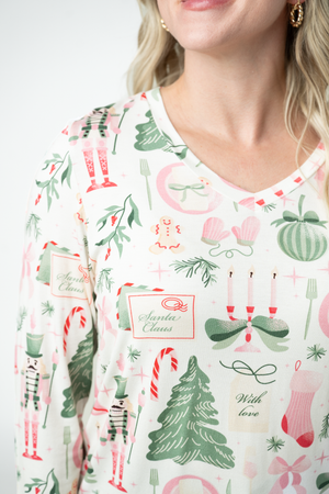 Larissa Long Sleeve - Pink Pine Noel by Michelle Mae