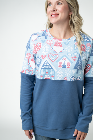 Natalie Pullover - Winter Gnome and Blue by Michelle Mae