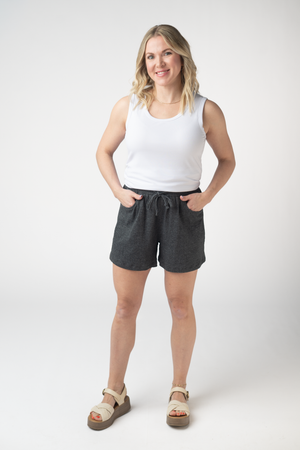 Candice Crinkle Shorts - Charcoal by Michelle Mae
