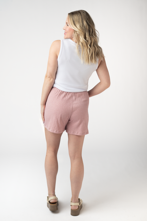 Candice Crinkle Shorts - Dusty Rose by Michelle Mae