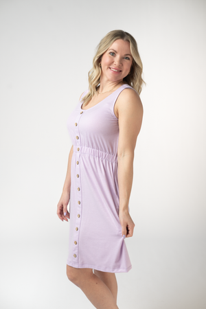 Beverly Button Dress - Lavender by Michelle Mae