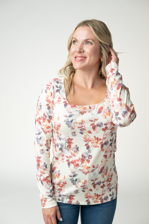 Alyssa Long Sleeve Top - Autumn Watercolor by Michelle Mae