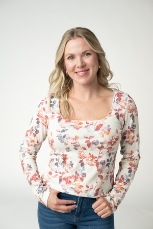 Alyssa Long Sleeve Top - Autumn Watercolor by Michelle Mae