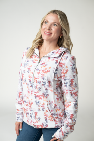 HalfZip Hoodie - Autumn Watercolor by Michelle Mae