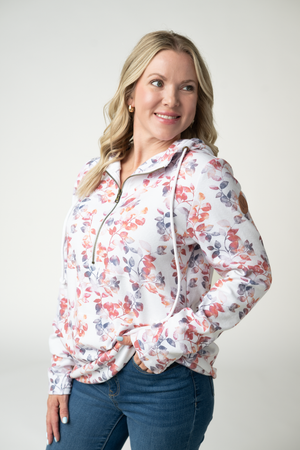 HalfZip Hoodie - Autumn Watercolor by Michelle Mae