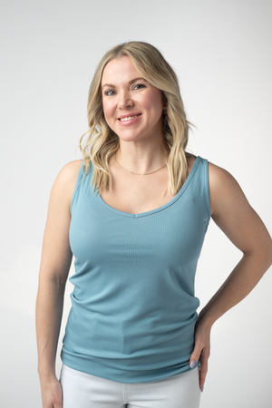 Kennedy Tank - Dusty Blue by Michelle Mae