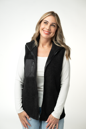 Sherpa Vest - Black by Michelle Mae