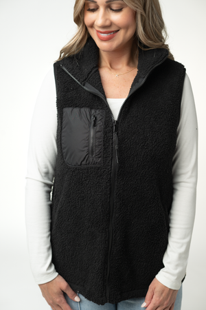 Sherpa Vest - Black by Michelle Mae
