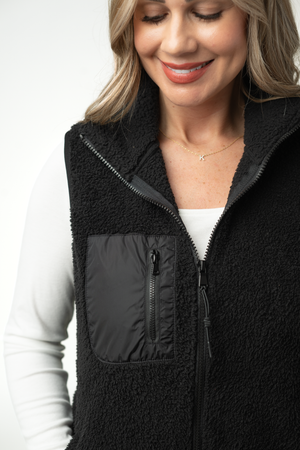 Sherpa Vest - Black by Michelle Mae