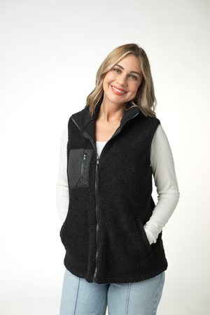 Sherpa Vest - Black by Michelle Mae
