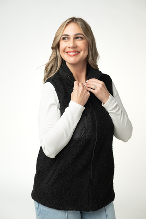 Sherpa Vest - Black by Michelle Mae