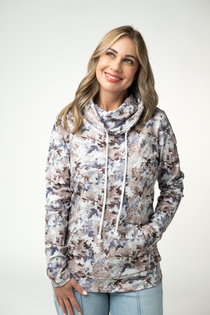 Soft Funnel Neck - Neutral Leaves by Michelle Mae
