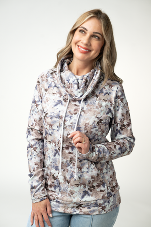 Soft Funnel Neck - Neutral Leaves by Michelle Mae