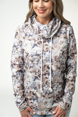 Soft Funnel Neck - Neutral Leaves by Michelle Mae