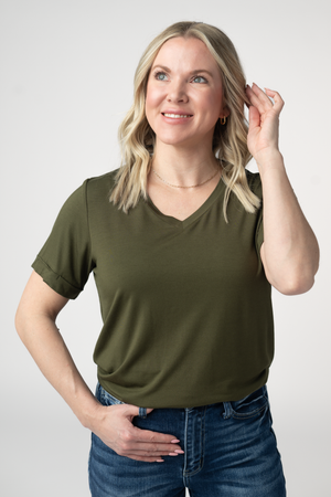 Sophie Top - Dark Olive by Michelle Mae