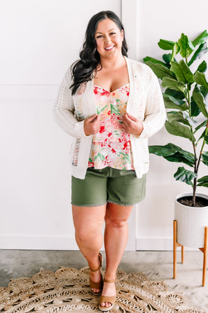 Zenana Summer Blend Lightweight Drawstring Shorts In Olive