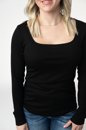 Alyssa Long Sleeve Top - Black by Michelle Mae