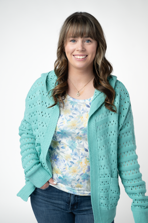 PREBOOK Olivia Open Knit Hooded Cardigan - Aqua